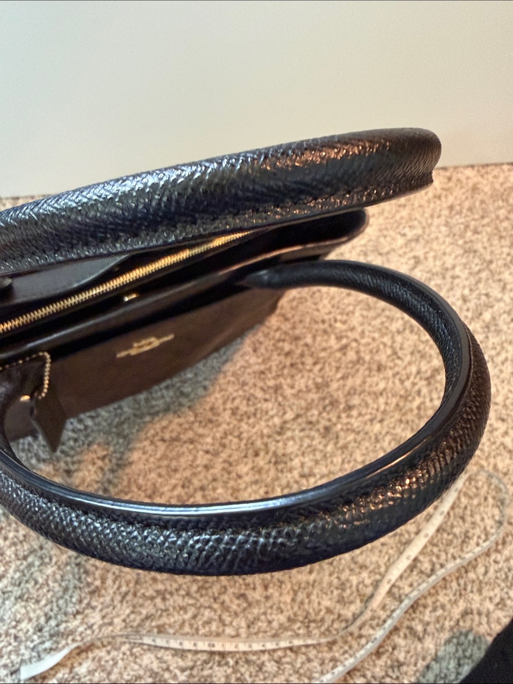Coach Brown Monogram Tote with Black Trim - Picture 9 of 10